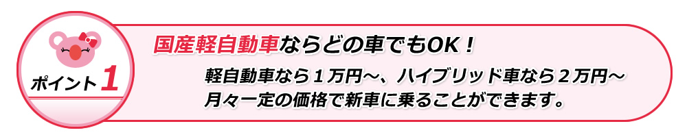 国産軽自動車ならどの車でもOK!